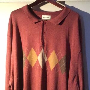 Men’s argyle long sleeve polo